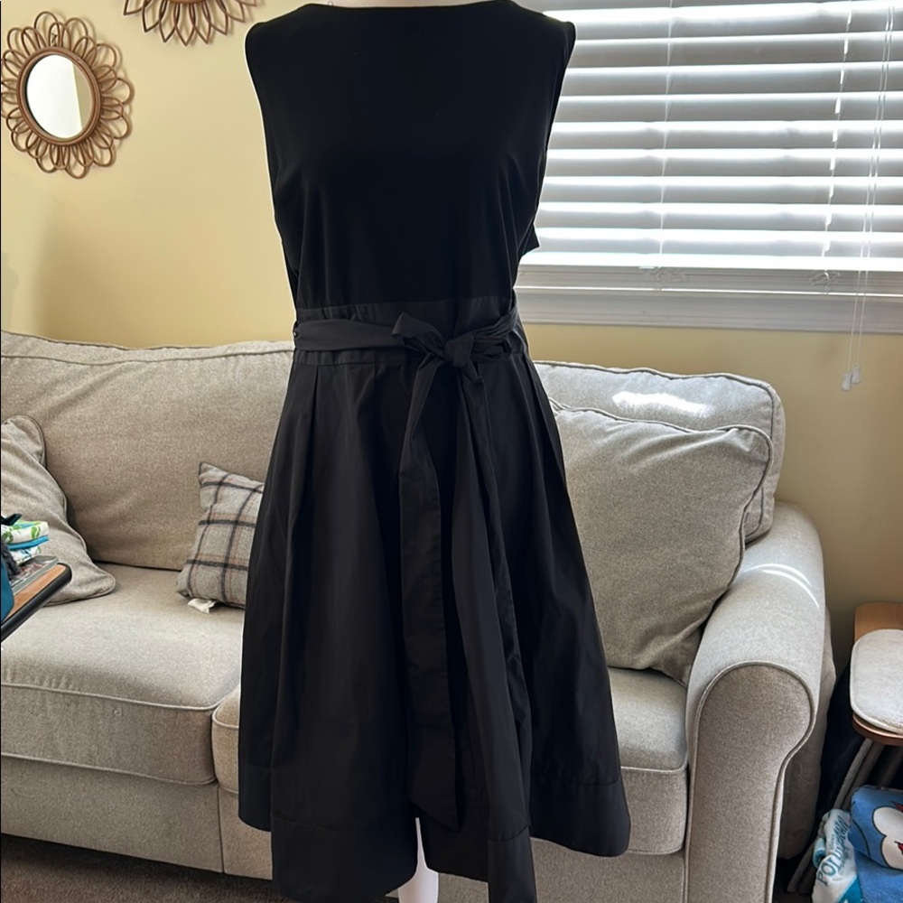 Lauren Ralph Lauren Yuko Taffeta Pleated Dress Black Cocktail Wrap Party